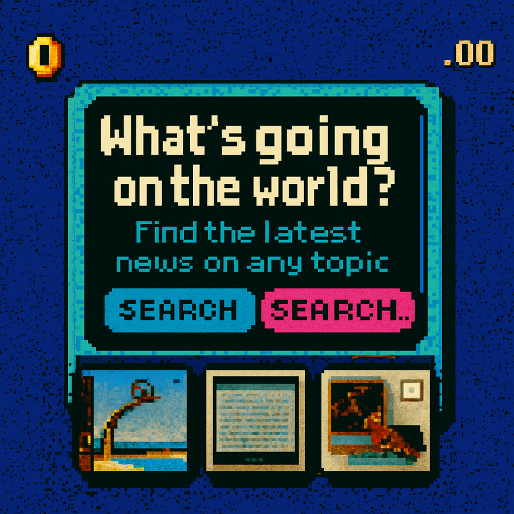 News Explorer pixel art cover