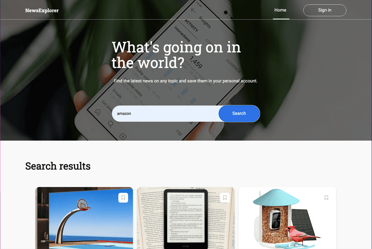 News Explorer screenshot 1